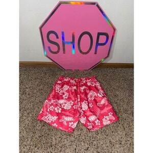 US‎ APPAREL Mens Pink Turtle Floral Swim Trunks Shorts Size M